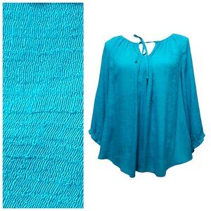 Y2K Vintage Women's IZ Byer Teal Blouse XL